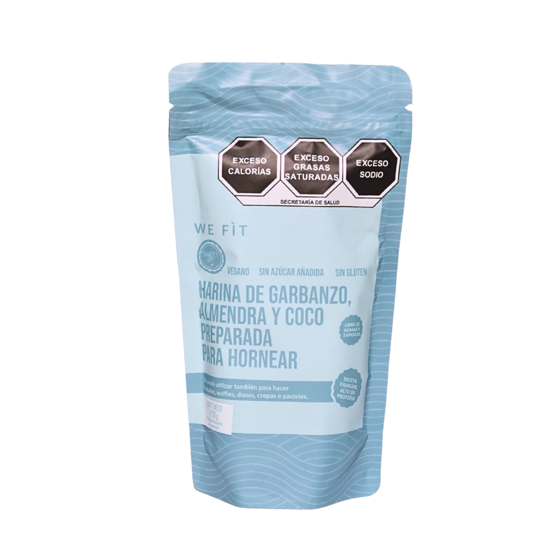 Harina de garbanzo, almendra y coco preparada para hacer hot cakes 210g