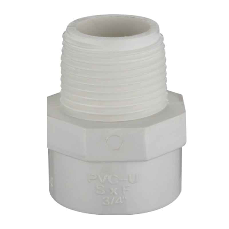 Adaptador macho 4" PVC cedula 40 (cementar x rosca macho) - 1 pieza uso exclusivo agricola Parazzini M2704