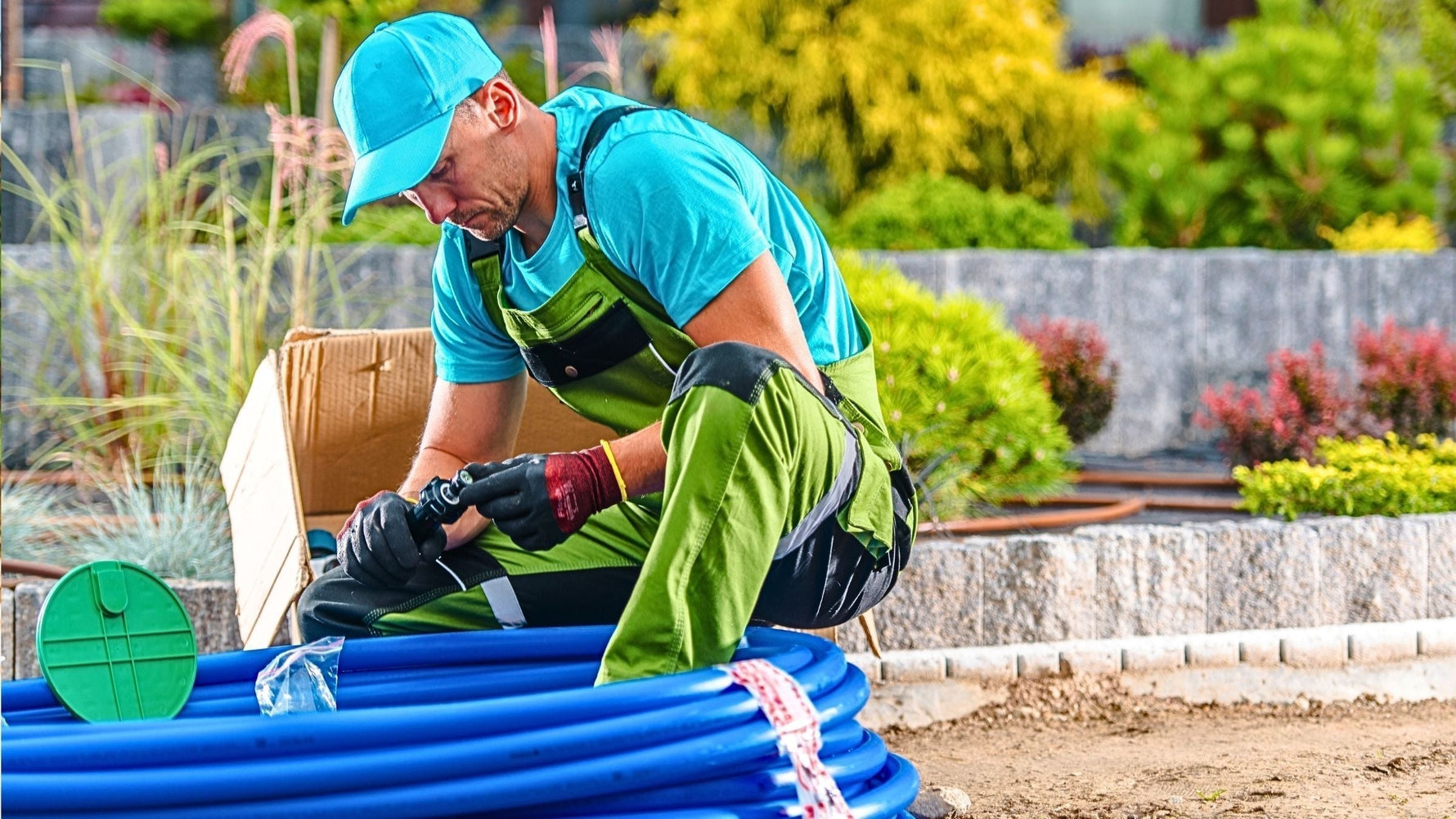 Instalación de sistema de riego por goteo con cintilla y emisores para ahorro de agua en cultivos