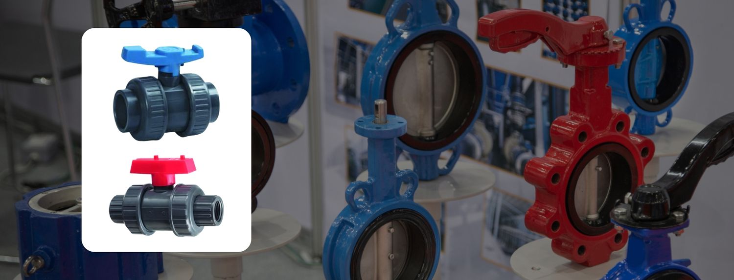 valvulas PVC de una y doble tuerca