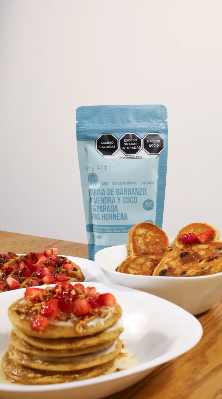 Harina de garbanzo, almendra y coco preparada para hacer hot cakes 210g