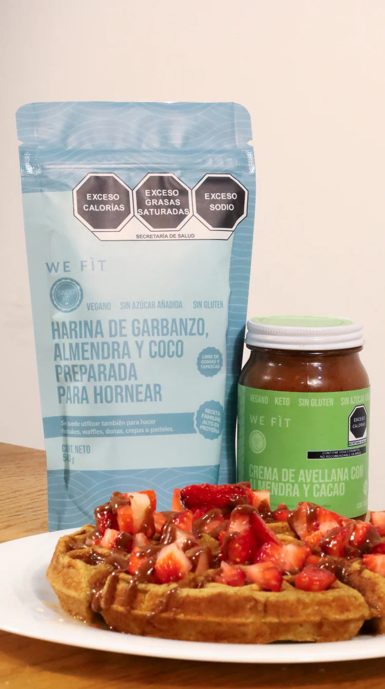 Harina de garbanzo, almendra y coco preparada para hacer hot cakes 210g