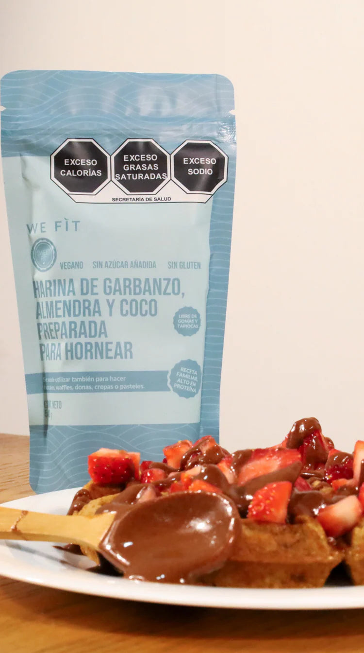 Harina de garbanzo, almendra y coco preparada para hacer hot cakes 210g