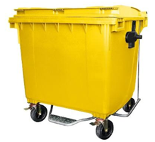 Cesto con tapa, ruedas, asas, seguro y pedal 1100 Lt Mod. 8740 RPBI