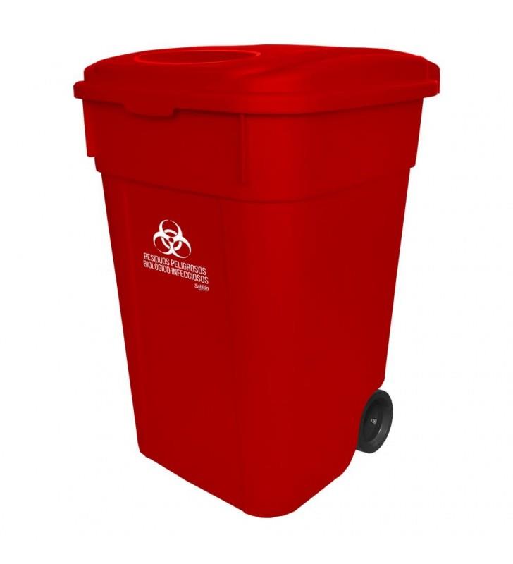 Cesto con tapas y ruedas 145 Lts RPBI