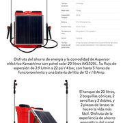 Aspersor electrico con panel solar 20 lts Kawashima AKES20L - Bioaplicaciones