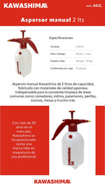 Aspersor manual 2 Cont: 15 piezas Kawashima AK2L - Bioaplicaciones
