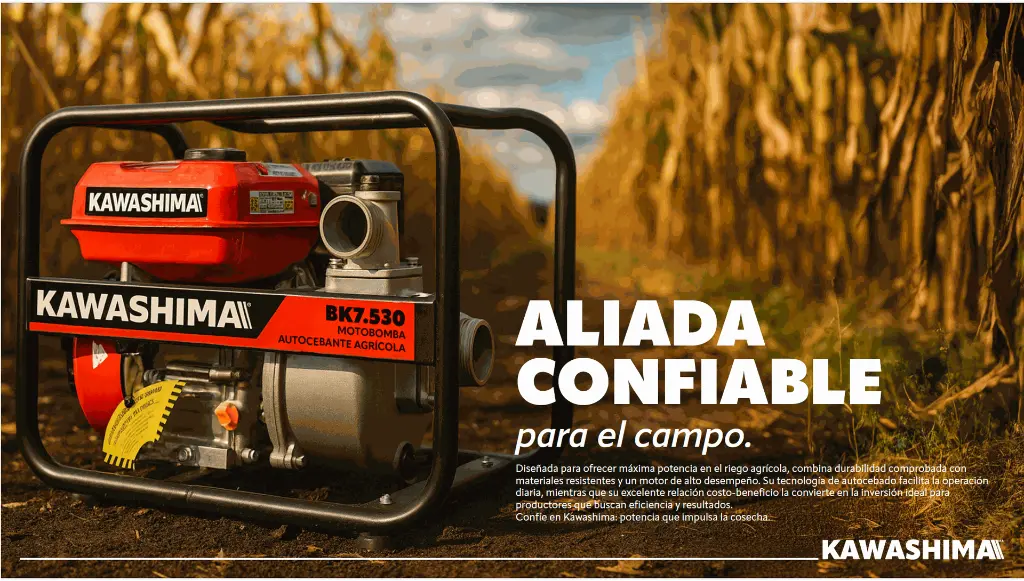 Bomba potente 3" 7.5 HP aluminio 25 m 60 m³/h Kawashima BK7.530 - Bioaplicaciones