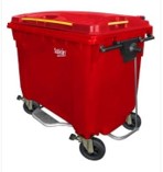 Cesto con tapa, ruedas, asas, seguro y pedal 660 Lt Mod. 8729 RPBI