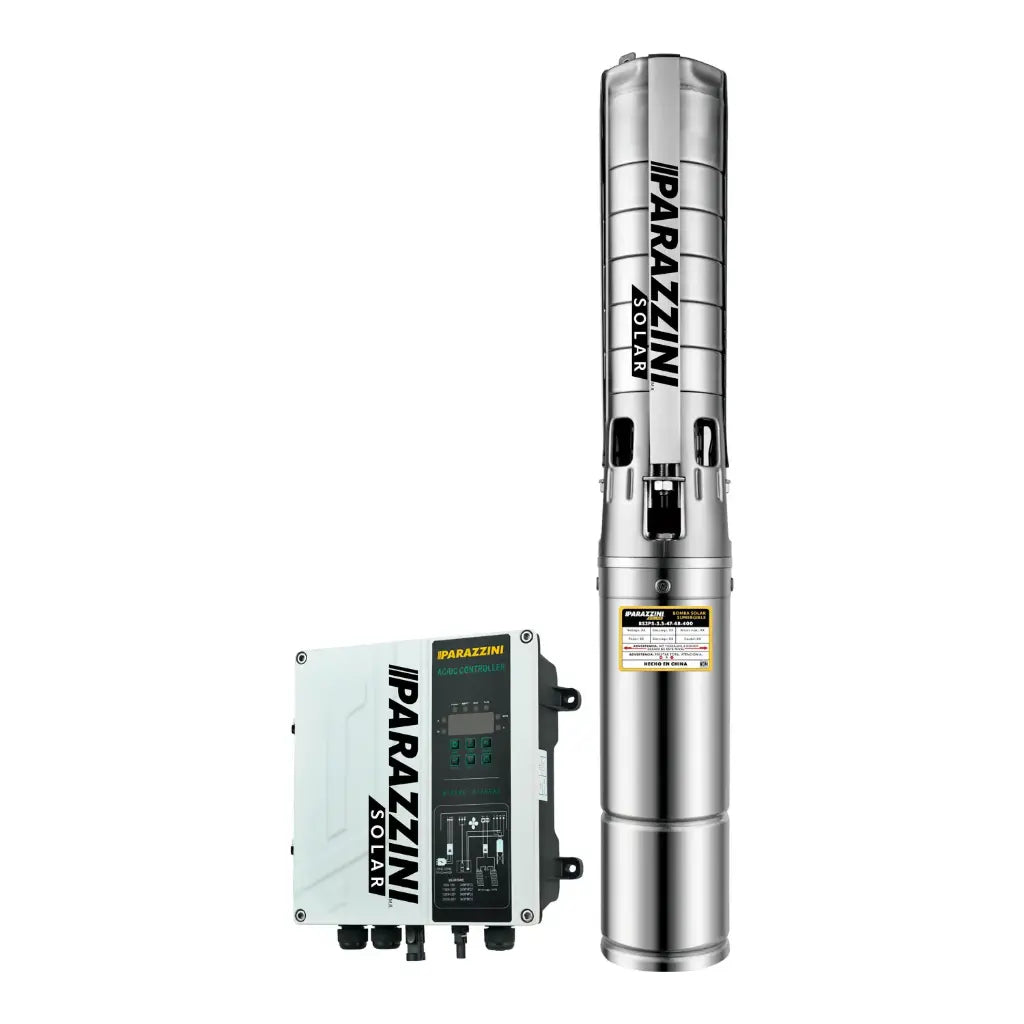 Bomba sumergible solar DC pozo profundo 3" - 3.5 m³/h - 110 V - 1.1 kW (123 m) Parazzini BS3PS-3.5-123-110-1100