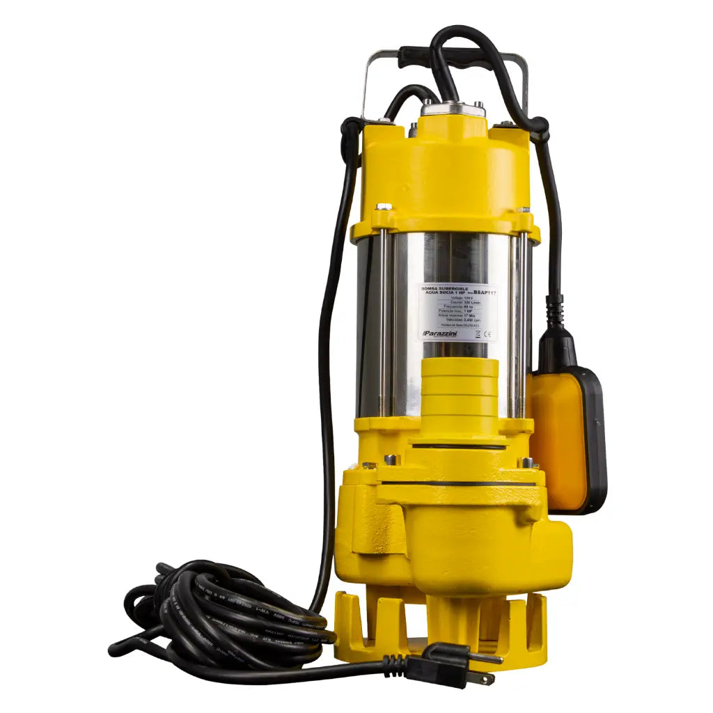 Bomba sumergible agua sucia 1 HP Parazzini BSAP117