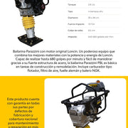 Bailarina 4 hp motor Loncin Parazzini PBL - Bioaplicaciones