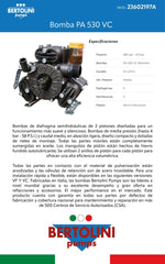 Bomba PA 530 VC Bertolini 23602197A - Bioaplicaciones