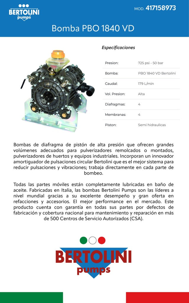 Bomba PBO 1840 VD Bertolini 417158973