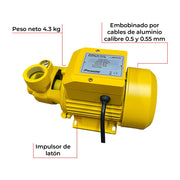 Bomba de agua eléctrica 1/2 hp Parazzini BPP.535 - Bioaplicaciones