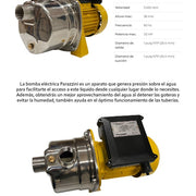 Bomba de agua eléctrica 1/2 hp Parazzini JETS60 - Bioaplicaciones