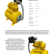 Bomba de agua eléctrica 1 hp Parazzini BHP5260 - Bioaplicaciones