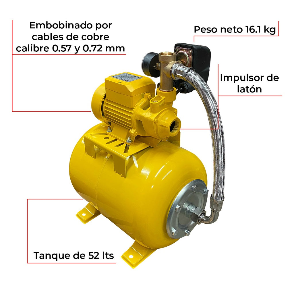 Bomba de agua eléctrica 1 hp Parazzini BHP5260