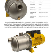 Bomba de agua eléctrica 1 hp Parazzini BPP170 - Bioaplicaciones