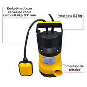 Bomba sumergible 1 HP Parazzini BSP1200 - Bioaplicaciones