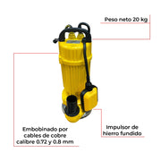 Bomba sumergible agua limpia 1 HP Parazzini BSAP118 - Bioaplicaciones