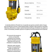 Bomba sumergible agua sucia 1 HP Parazzini BSAP117 - Bioaplicaciones