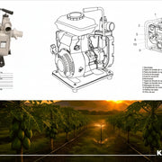 Bomba agrícola 1.5" 3 HP aluminio 15 m 12 m³/h Kawashima BK2.515 - Bioaplicaciones