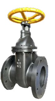 Válvula compuerta, vástago fijo, sello bronce 125 SWP/200 WOG con volante marca RUD Fig. 111 de 2 1/2"