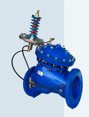 Válvula automática de control de hierro dúctil, con piloto de altitud 250 CWP Marca RUD Fig. D224-AL DE 4 "