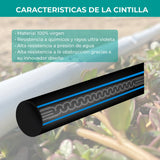 Cintilla Bluedrip drip tape diametro 5/8 calibre 5 ml espesor .125 mm / esp salidas 15 cm pres de trabajo 0.8 bar / flujo. 0.80 lts/hrs medida de rollo 3660 mts
