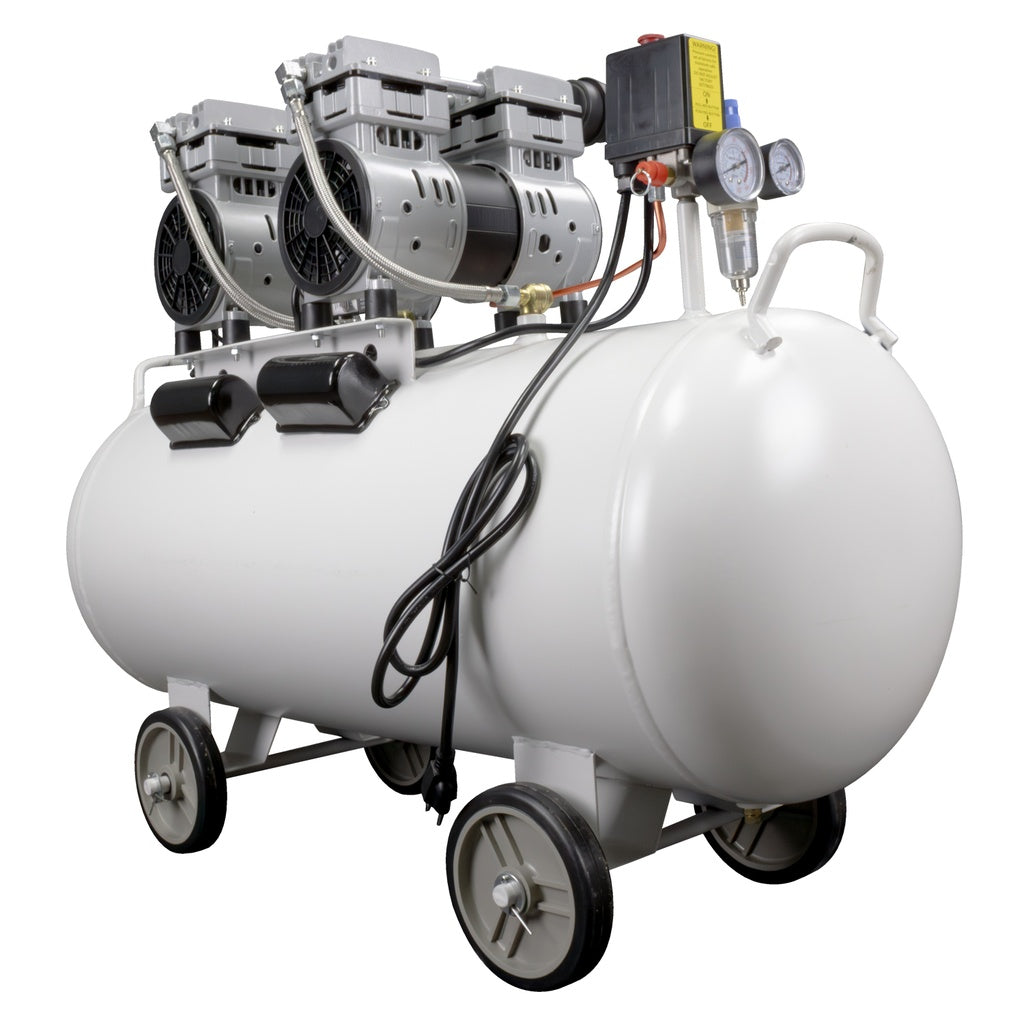 Compresor 80 lts doble conexión rapida con bomba libre de aceite Power Hunt CP80SA