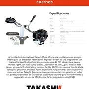 Desbrozador 52 cc Recto con cuernos Takashi DT52K - Bioaplicaciones