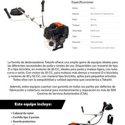 Desbrozador recto de 52 cc con cuernos y eje partido Takashi BLACKMAMBA52 - Bioaplicaciones