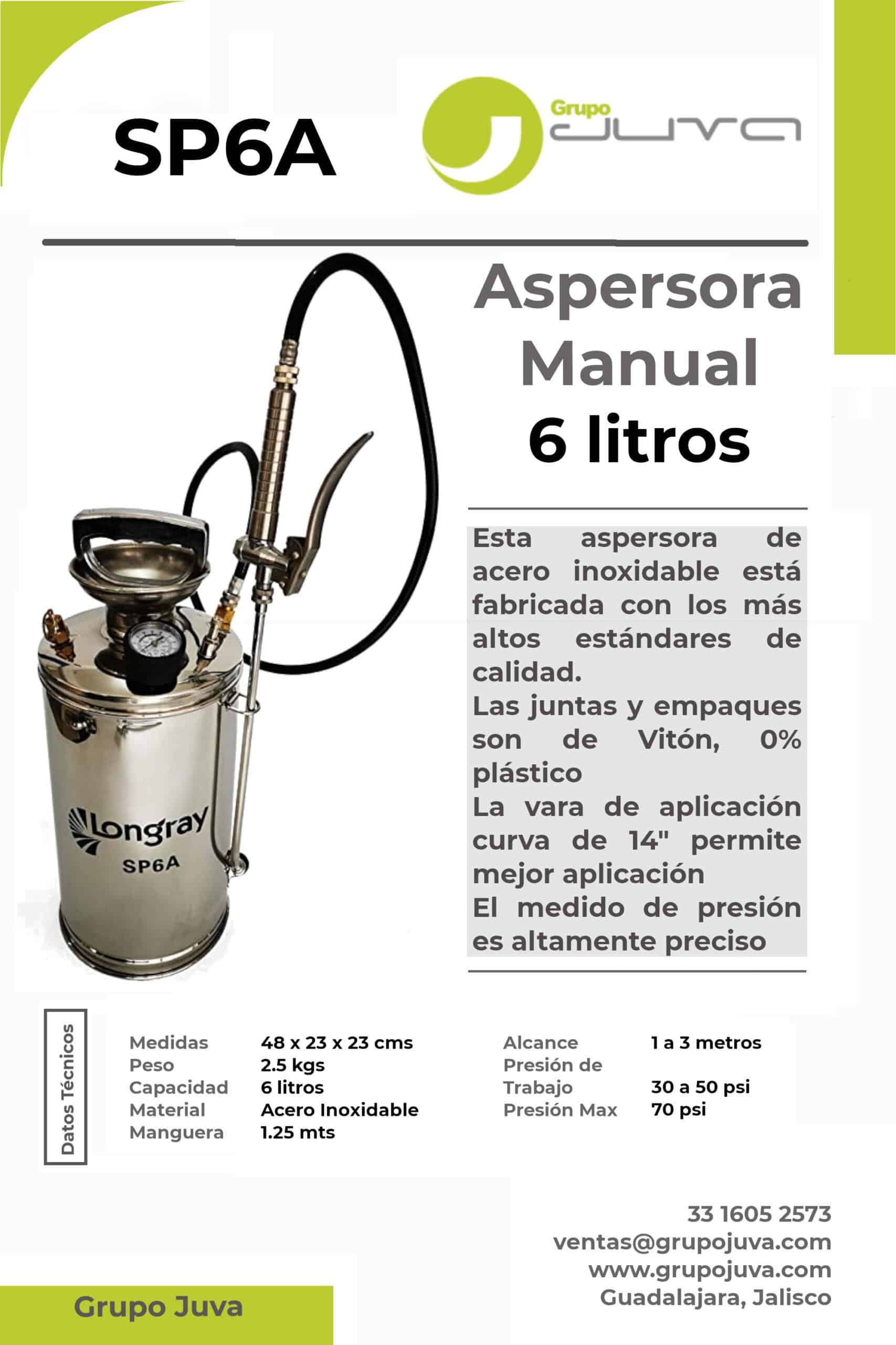 SP6A – Aspersor de Acero Inoxidable - Bioaplicaciones