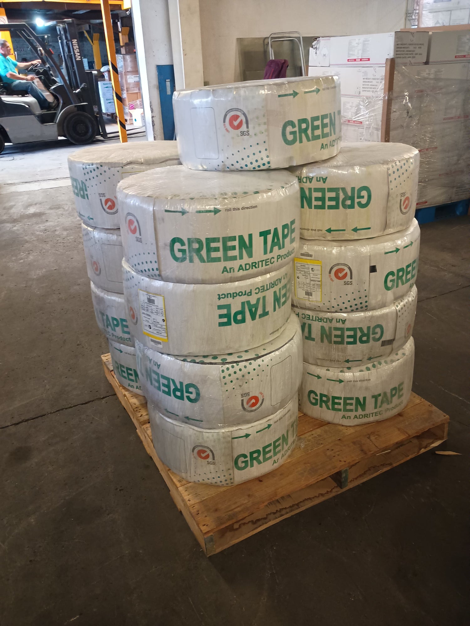 CINTA GREEN TAPE 17MM 5MIL, 1.0LPH GOTERO A 10CM, ROLLO 3500M