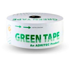 Cinta Green Tape 17mm 8mil, 1.0lph gotero a 10cm, rollo 2500m