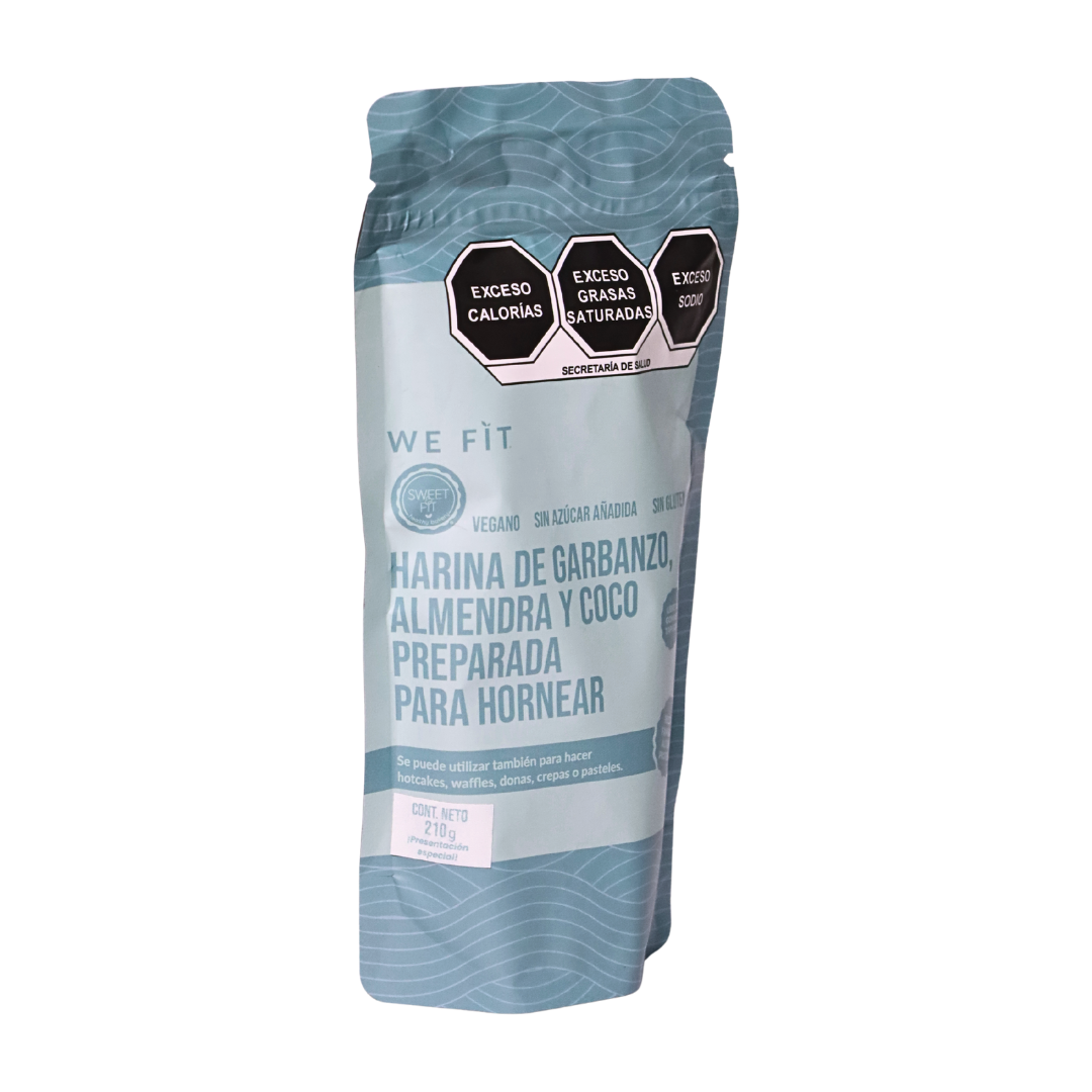 Harina de garbanzo, almendra y coco preparada para hacer hot cakes 210g