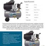 Kit compresor 25L doble conexión rapida manguera 3mts y pistola de gravedad Power Hunt COMPHKIT25L - Bioaplicaciones