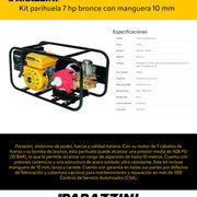 Kit parihuela 7 hp bronce con manguera 10 mm Parazzini PP7B10MMK