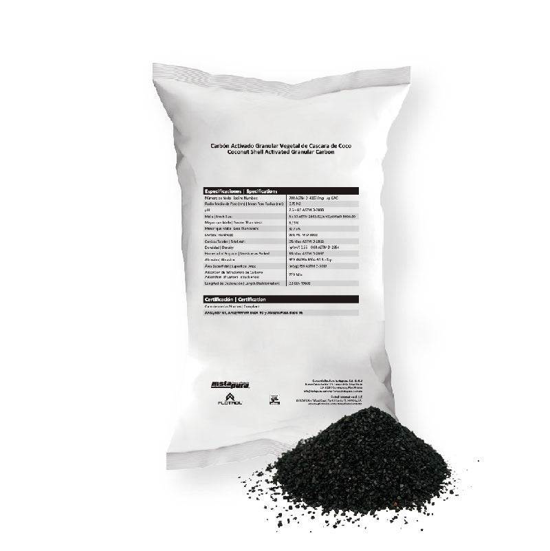 Carbón activado vegetal 8x30 Cáscara de Coco