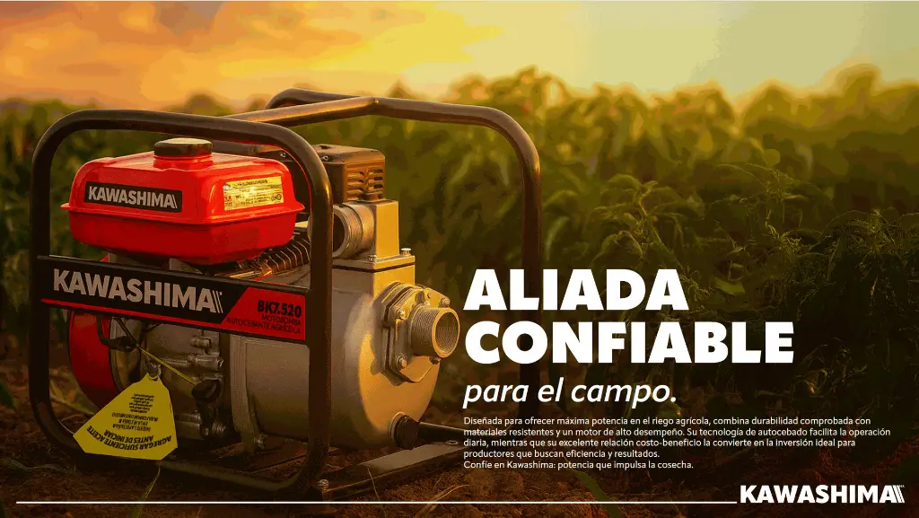 Bomba de alto caudal 2" 7.5 HP aluminio 30 m 32 m³/h Kawashima BK7.520 - Bioaplicaciones