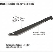 Machete recto con doble filo de 18" con tecnologia TPE grip Kawashima Pro MACHETE - Bioaplicaciones