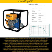 Motobomba 13 hp 4 tiempos ohv centrífuga 3 pulg Parazzini BP1330C - Bioaplicaciones