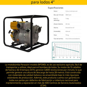 Motobomba 13 hp 4 tiempos ohv para lodos 4 pulg Parazzini BP1340L - Bioaplicaciones