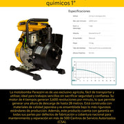 Motobomba 2.5 hp 4 tiempos ohv quimicos 1pulg Parazzini BP2.510Q - Bioaplicaciones