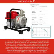 Motobomba 31 cc 4 tiempos ohv autocebante 1 pulg Kawashima BPK31 - Bioaplicaciones