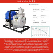 Motobomba 50 cc 4 tiempos autocebante 1.5 pulg Kawashima BK5015 - Bioaplicaciones