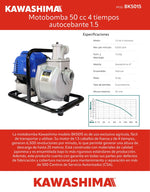 Motobomba 50 cc 4 tiempos autocebante 1.5 pulg Kawashima BK5015 - Bioaplicaciones