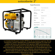 Motobomba 7 hp 4 tiempos ohv autocebante  2 pulg Parazzini BP720 - Bioaplicaciones
