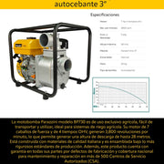 Motobomba 7 hp 4 tiempos ohv autocebante 3 pulg Parazzini BP730 - Bioaplicaciones